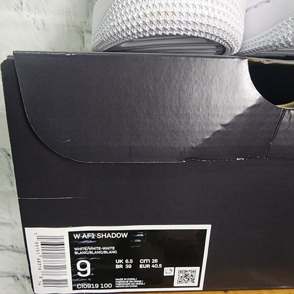 Nike w Air force 1 shadow Sz 9 white Acl - Picture 5 of 7